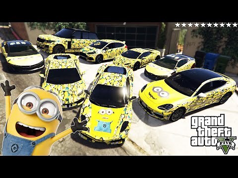 GTA 5 - Stealing MINION CARS with Franklin! | (GTA V Real Life Cars #72)