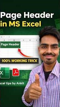 page header in MS Excel short tricks #Exce #excel #viral #shorts #trending #latest #exceltips