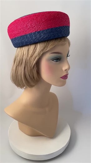 Ladies Vintage Hat, 1980s Hat, 1980s Straw Hat, Red and Blue Hat, Lady Diana Hat, 1980s Summer Hat, Made in Italy Hat, Italian Straw Hat - Etsy