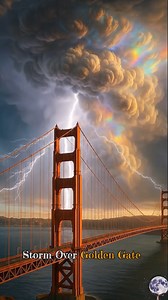 5.2K views · 258 reactions | Storm Over the Golden Gate The sky is painting with fury and color — lightning, clouds, and a touch of rainbow light over San Francisco’s iconic bridge. A reminder that even in chaos, beauty finds a way to shine.  | AstroNature | Facebook