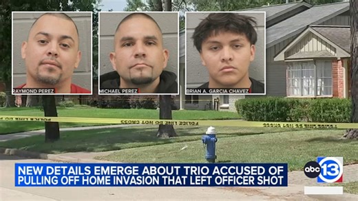 Trio accused of zip-tying a mom and shooting HPD officer includes 2 out on bond, records show