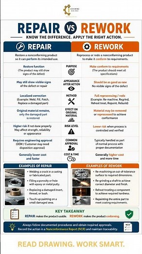 Repair vs Rework Explained | ISO 9000 | IATF 16949 | Quality Engineering