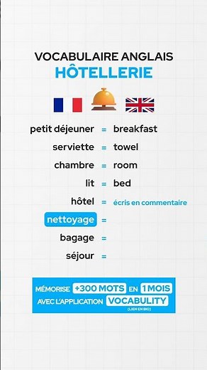 Le vocabulaire anglais de l'hôtellerie 🇬🇧