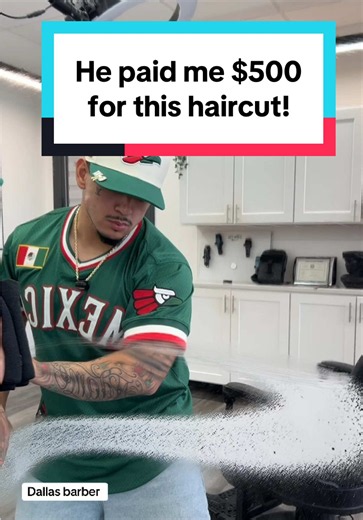He paid me $500 for this haircut! #barber #haircut #asmr #dallas #dallastx