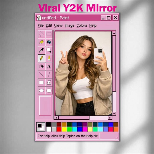 Pink MS Paint Mirror, Y2K Aesthetic Wall Mirror, Retro Computer Window Mirror, Cute Selfie Decor for Girl Room, Viral Tiktok Mirror - Etsy