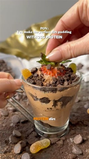 Protein Dirt Pudding Only 225 Calories! #healthyrecipes #proteinpudding #proteindessert #easyrecipe