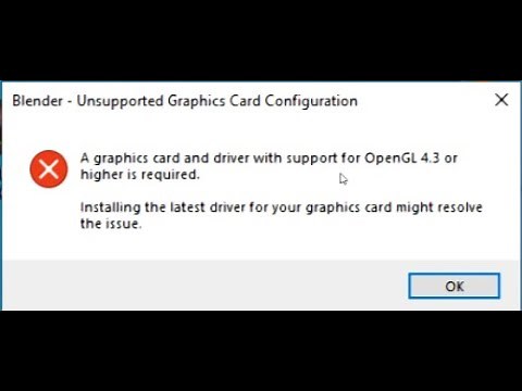 Blender-Unsupported Graphics Card Configuration