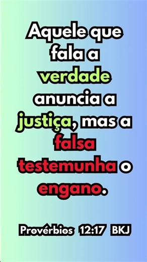 Versículo diário/ Provérbios 12:17 BKJ