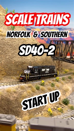 SCALE TRAINS NORFOLK & SOUTHERN SD40-2 start up #modeltrains #trains #railroad #railway #nscale