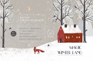 Magic Winter Land. Landscape maker., a Texture Illustration by Dinkoobraz