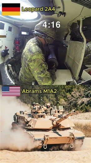 Abrams M1A2 vs Leopard 2A4 Tank Reload Speed Comparison