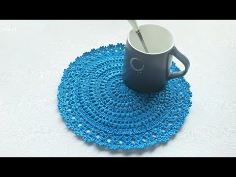 超美丽的杯垫，蕾丝线钩出的美丽花样