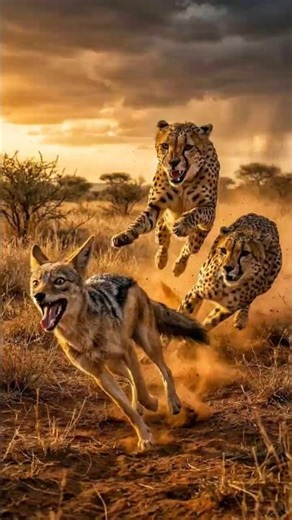 cheetah vs jackal | This Jackal Angered Cheetahs What Happened Next Is Terrifying #scarface #shorts