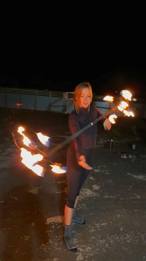 Some day I’ll learn another fire bending move #firespinning #dragonstaff 🔥