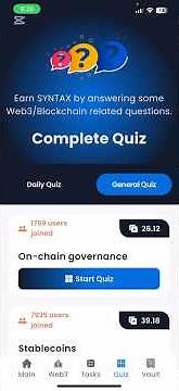 On-chain governance | Syntax Verse General Quiz Answer | syntax quiz | Syntaxverse