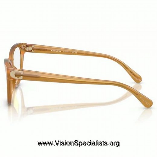 Coach HC6258U Eyeglasses Womens Full Rim Pillow Shape Milky Amber5774