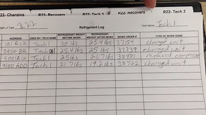 Refrigerant Log book