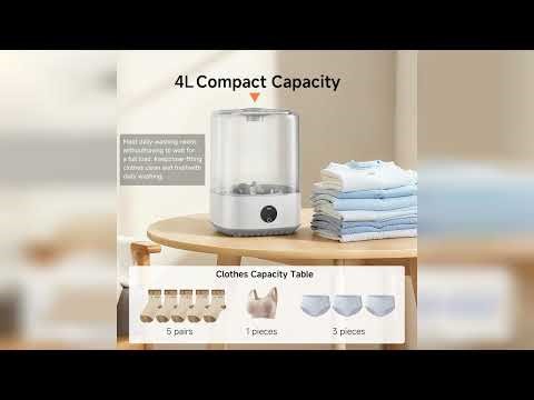 Review: Underwear Washing Machine, 4L Mini portable washing machine, Socks, Baby Clothes, Upgr...