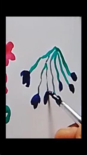 Easy Hanging Flower Drawing 💜 | Simple Floral Painting for Beginners | Step by Step