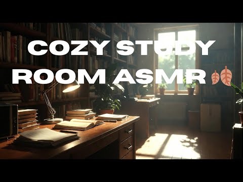 Cozy Study Room ASMR 🍂 8K Relaxing Ambient Sounds | Focus & Calm