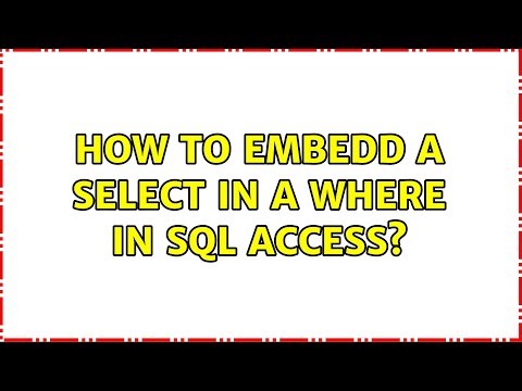 How to Embedd a Select in a Where in SQL Access?