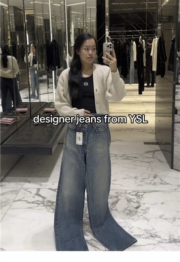 Trying on YSL Designer Jeans: A Luxury Fashion Experience