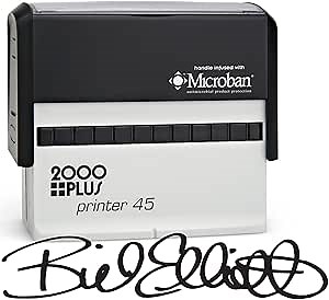 Custom Signature Stamp - Wide and Large Size Self-Inking Stamp Customized with Your Signature w/Extra Replacement Ink Pad