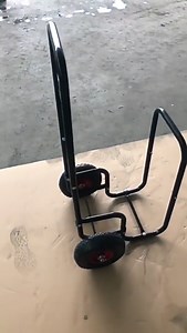 SwingIt Firewood Log Cart Carrier - Outdoor or Indoor Black Steel Wood Rack Storage Mover - Rolling Wheeled Metal Dolly Hauler - Wood Moving Equipment