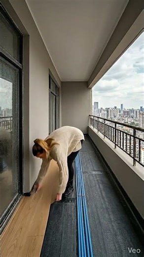 Small balcony renovation, big difference #homedecordesign #balconyrenovation #DIY