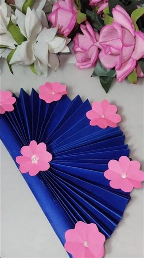 Diy Paper Hand Fan Craft Idea #shorts#youtubeshorts#aesthetic#aestheic#diy#papercraft#tweening