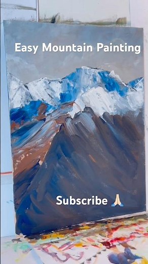 Acrylic Mountain Painting 🎨 | Step-by-Step Tutorial #shorts