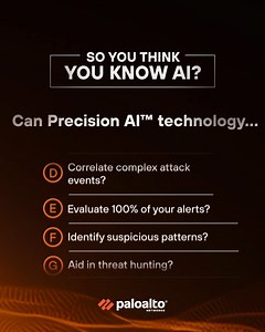 2.1K views · 17 reactions | Question: How does AI improve cybersecurity defenses? 樂 Answer: Precision AI™ Discover how it analyzes vast data to detect security threats, automates responses, cuts the time between detection and remediation, and boosts efficiency and effectiveness. https://bit.ly/4aPpszC | Palo Alto Networks | Facebook