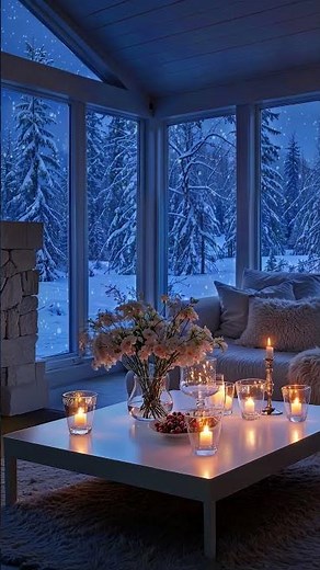 Winter Fireplace Piano | Cozy Snowfall Cabin Ambience for Study, Relax & Calm