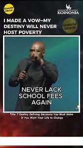 I made a vow—my destiny will never host poverty #apostlejoshuaselman #koinoniaglobal #koinonia