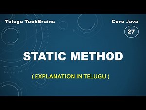 static method in java || java in telugu