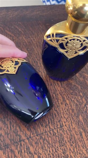 2 AVON Mesmerize Spray Cologne Cobalt Bottles, NO Content, 1.7 Oz. Vintage Fragrance, Bathroom Vanity Decor, Gold Collar, Cap, Collectible - Etsy