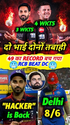 "HazleGod" & "Swing King" की तबाही🔥Delhi 8/6 🥶 Rcb vs Dc