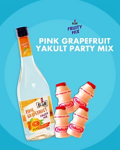 7.3K views · 56 reactions | Now here’s a combo you can’t resist! Kick off the summer season with The BaR Fruity Mix Pink Grapefruit and Yakult!  Get yours now in Green Grape or Pink Grapefruit at local convenience stores, supermarkets, and online like Boozy: https://bit.ly/TheBarBoozy Drink responsibly. | The BaR | Facebook