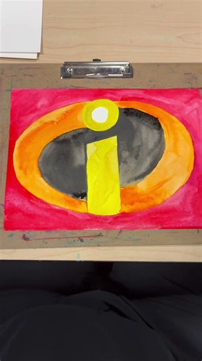 The Incredibles Icon Logo with Watercolor Paint Final Part #theincredibles #pixar #disney