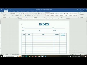 How to make index file in MS Word #index