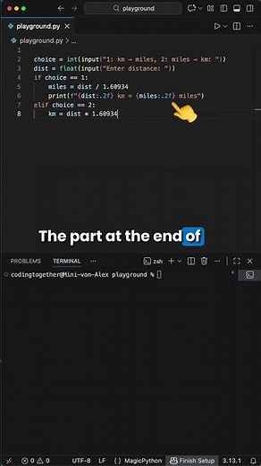 Simple Distance Converter in Python #coding #python #pythonprogramming