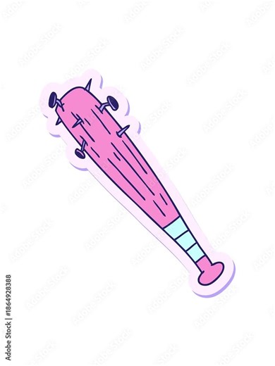 jiggle and pause animation of hand drawn sticker cartoon doodle of a bat with nails