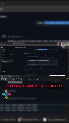 Leonardo Collado Torres on Instagram: "[2026-01-16] Using Positron IDE on HPC nodes (JHPCE) (clip 3/4) Geo Pertea showed his chat history 📜 and explained a useful use case: he asked the AI to look into a repository 🔍 and tell him what methods they were using for calculations 🧮. Basically, he had the AI read the code and summarize it for him 📝✨. He described another helpful scenario: tracing how a "log counts assay" object was generated 🔬. Normally, you'd search for the filename 🔎, then hav