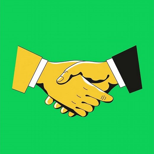 Two businessmen's hands shaking in green screen animation. #animation #chromakey #green