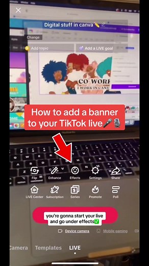 Tutorial: How to add a banner to your TikTok live #canvatutorial #tiktoktutorial #tiktoklive #greenscreen#begreenscreenideo