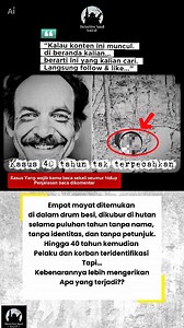 Baca di komentar untuk lebih nyaman dan detailnya , terimakasih.. Empat jasad tanpa identitas, dikubur rapi dalam drum besi di tengah hutan, membuat Amerika bingung selama puluhan tahun. Inilah Bear Brook murders, kasus misteri yang baru terungkap berkat sains modern. Kasus ini bermula pada 1985 di Bear Brook State Park, New Hampshire, ketika ditemukan sebuah drum berisi dua korban perempuan—satu dewasa dan satu anak. Penyelidikan buntu hingga tahun 2000, saat drum kedua ditemukan tak jauh dari 