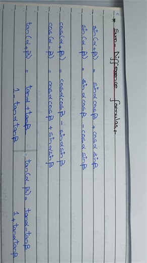 Sum Difference Formulas