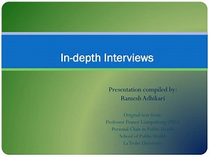 In-depth Interviews - SlideServe