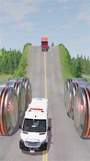 Buses and Trucks vs Bollards - Who Wins #BeamNG #CrashTest