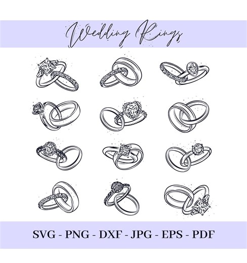 Wedding Rings SVG Clipart Bundle (digital Download) - Etsy